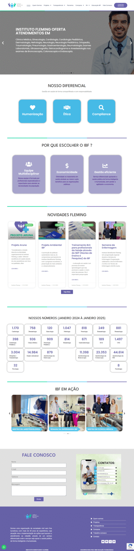 Website do Instituto Fleming desenvolvido pela BRN Solução Tecnológica